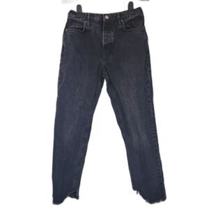 We the Free Free People Black Tapered Baggy High Rise Boyfriend Fit